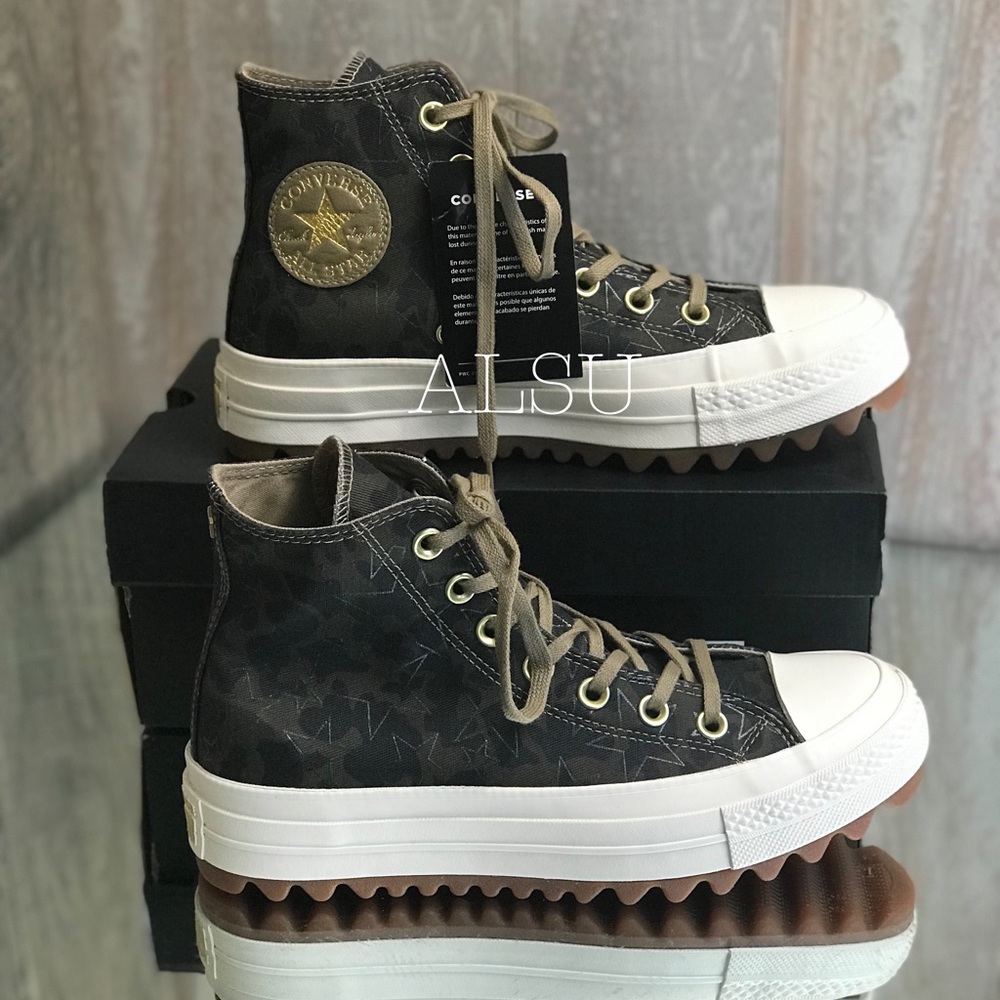 Converse Ctas Lift Ripple Canvas Khaki W AUTHENTIC - Picture 2 of 8